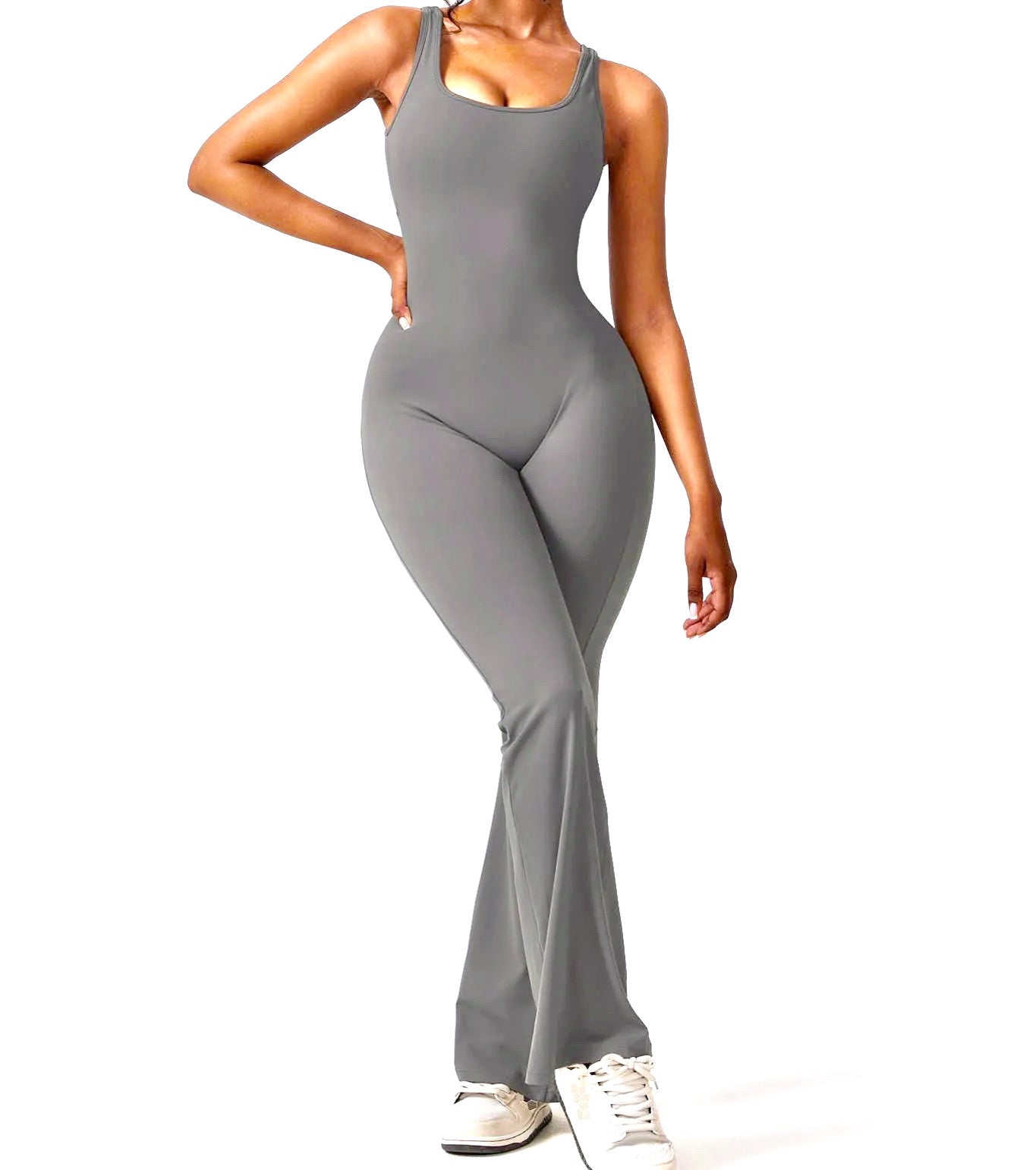 jeni snatched jumpsuit - Gray