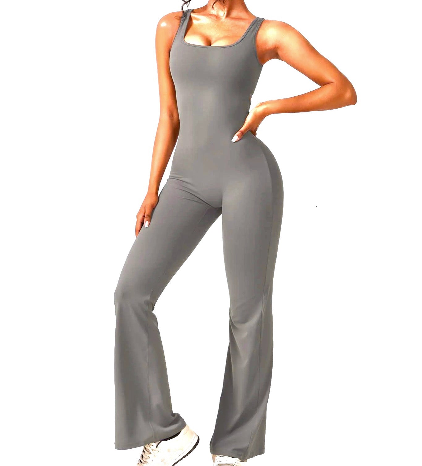 jeni snatched jumpsuit - Gray