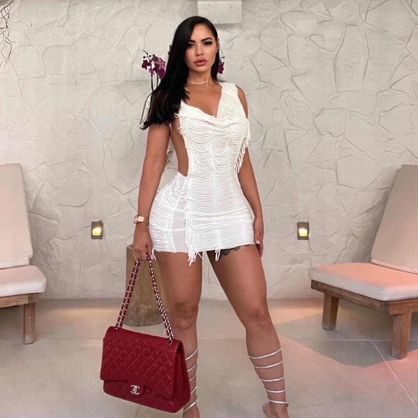 white mini dress