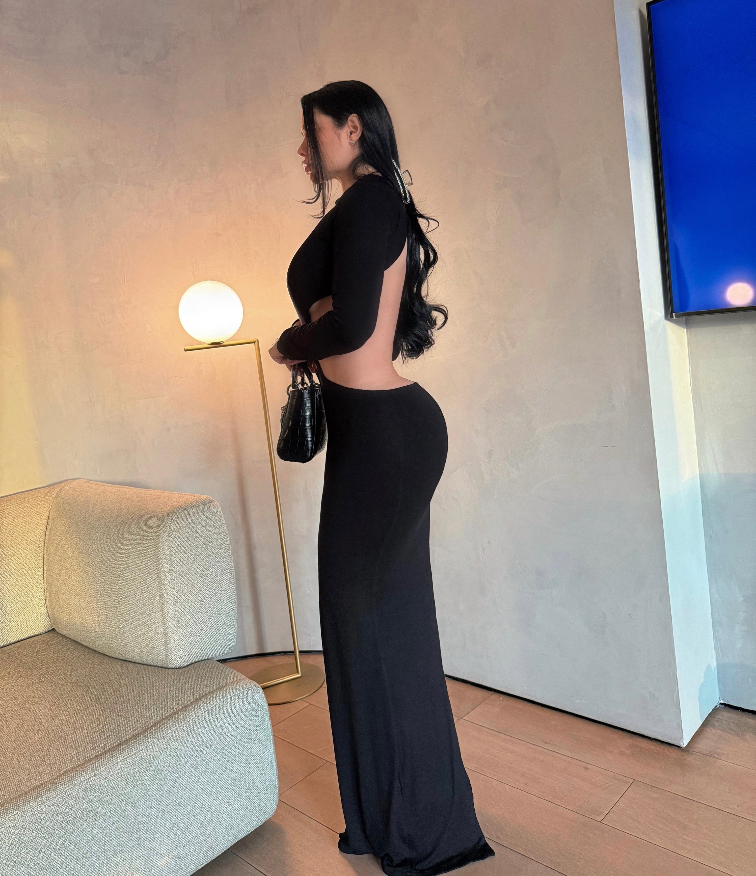 kristal maxi dress -black