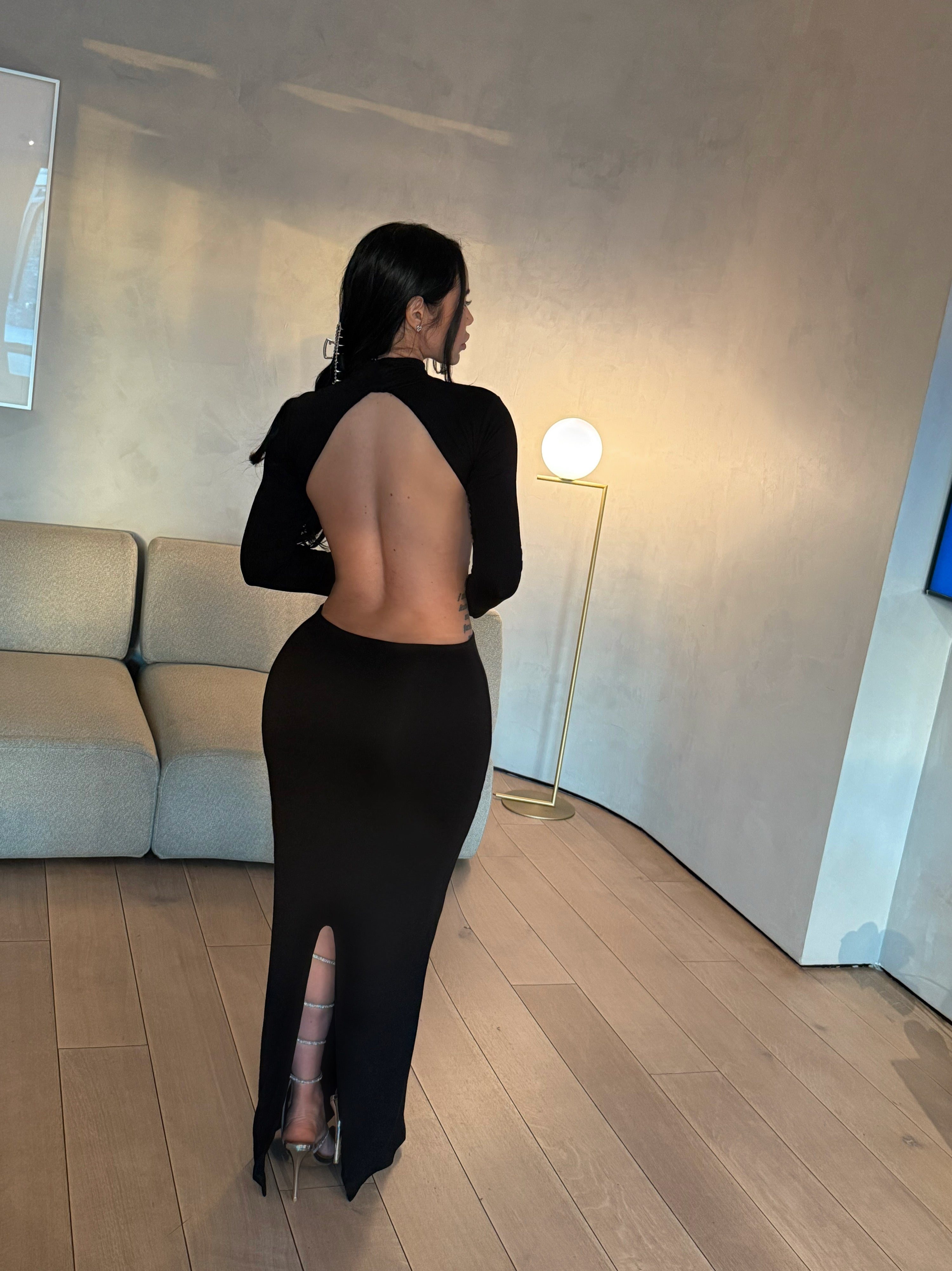 kristal maxi dress -black