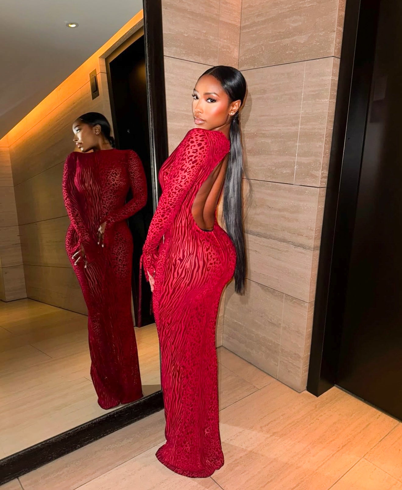 MELODIE LONG DRESS- burgundy