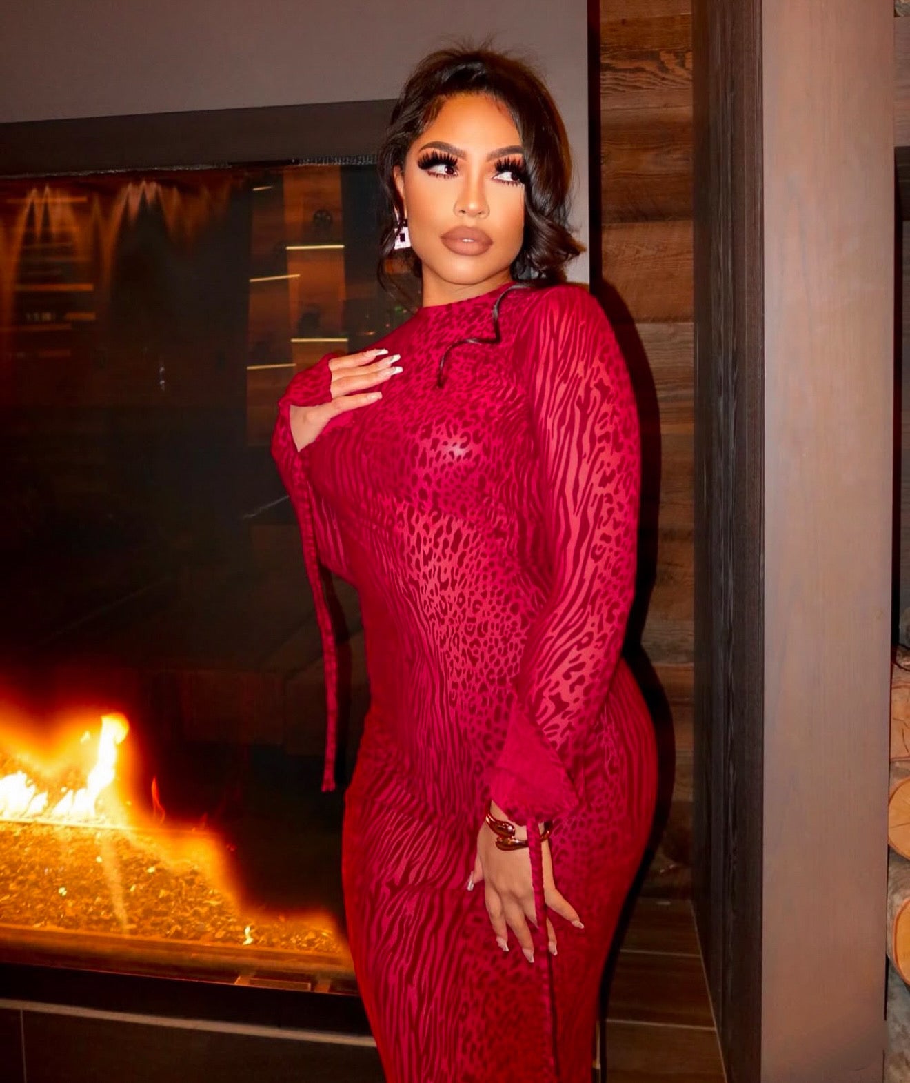 MELODIE LONG DRESS- burgundy