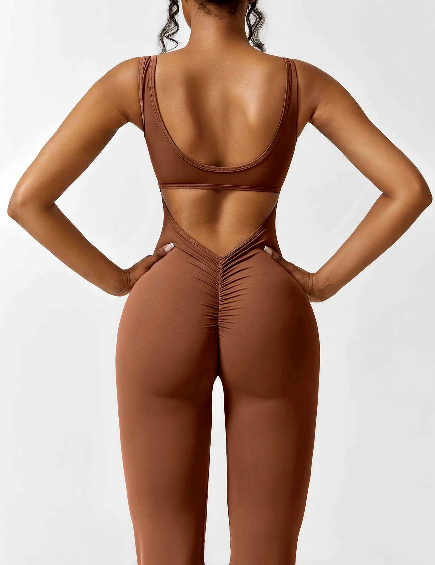 jeni snatched jumpsuit - brown