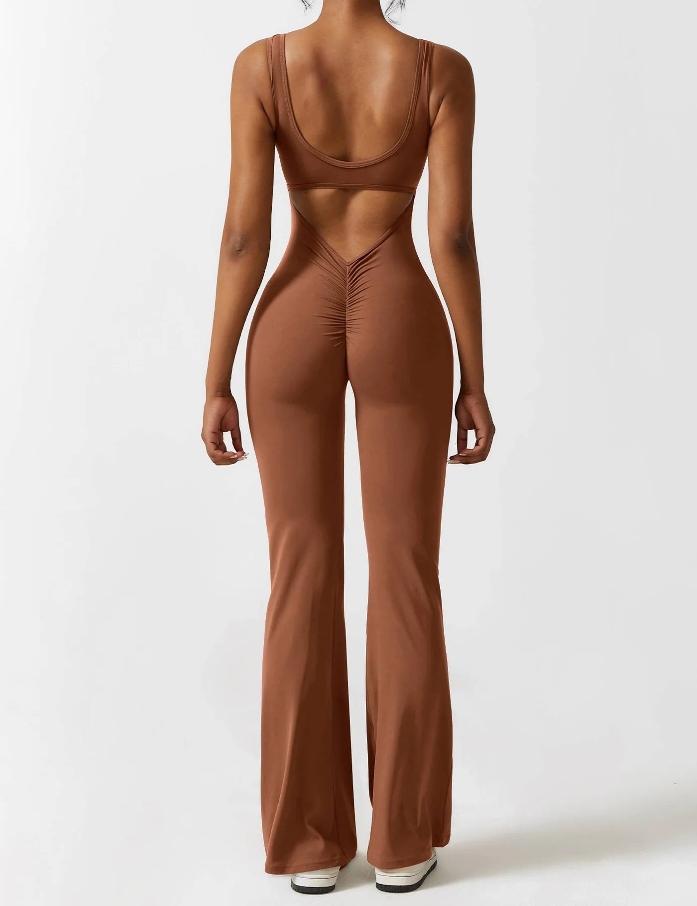 jeni snatched jumpsuit - brown