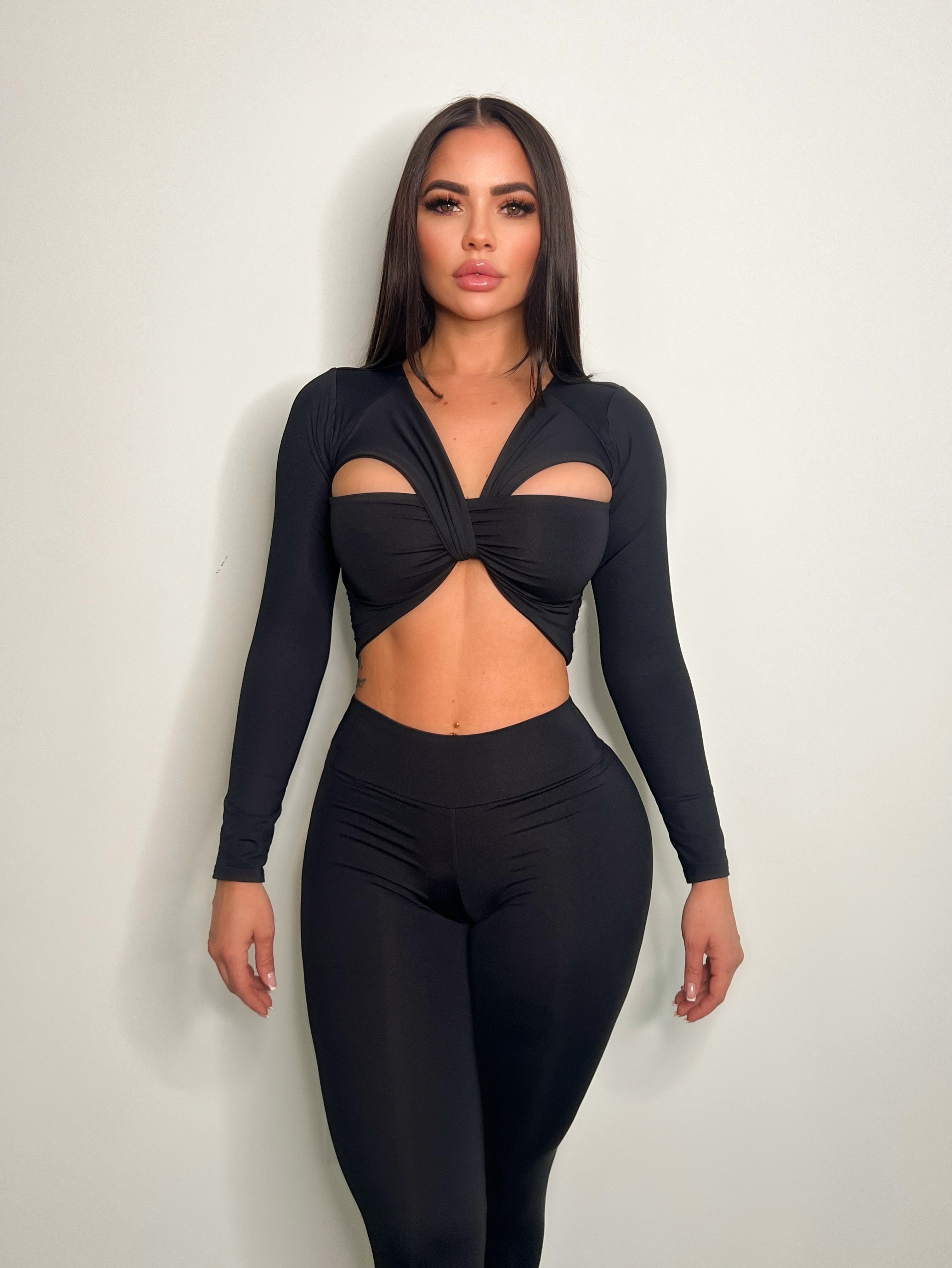 Bright Black Pant Set