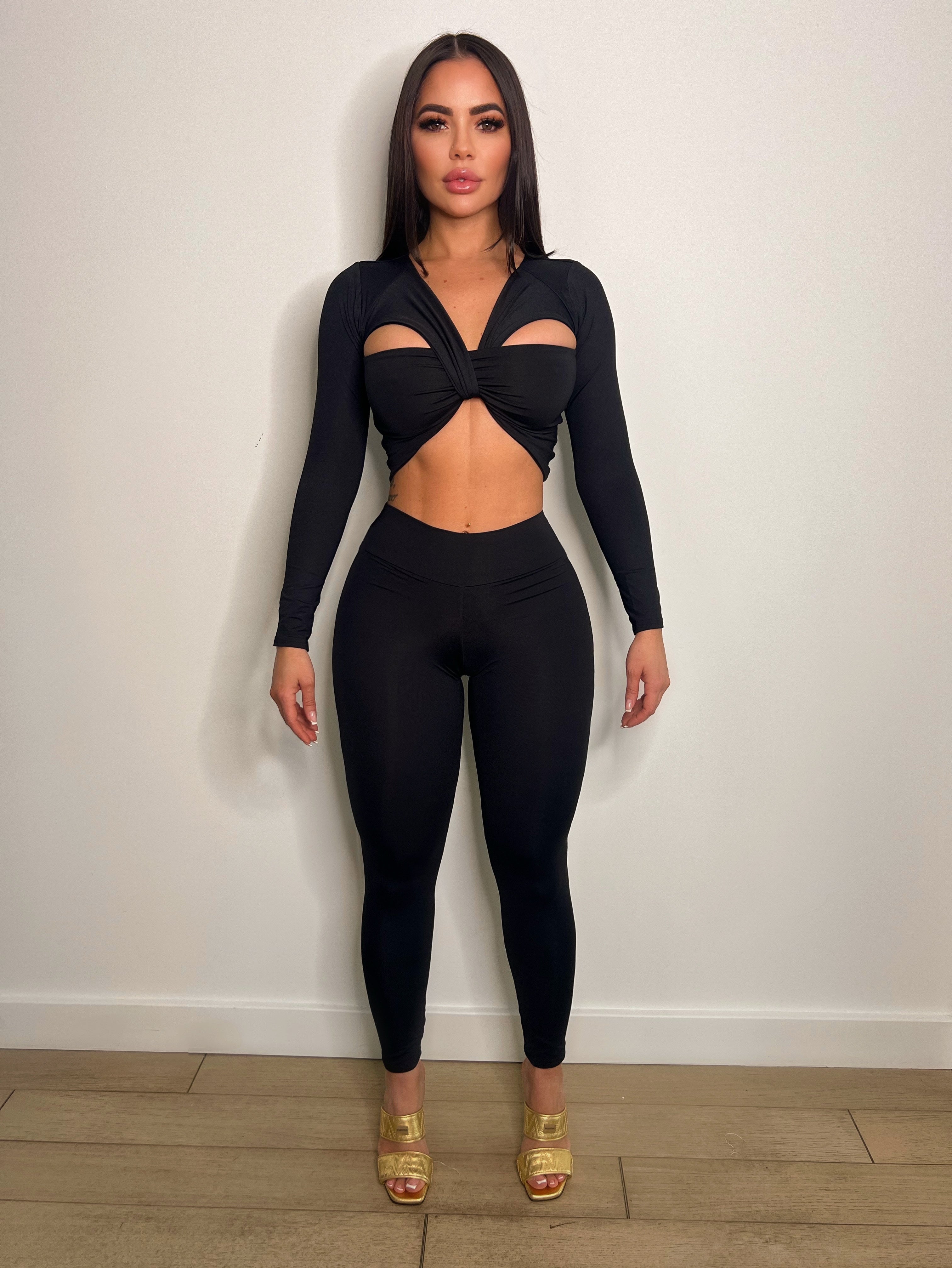 Bright Black Pant Set