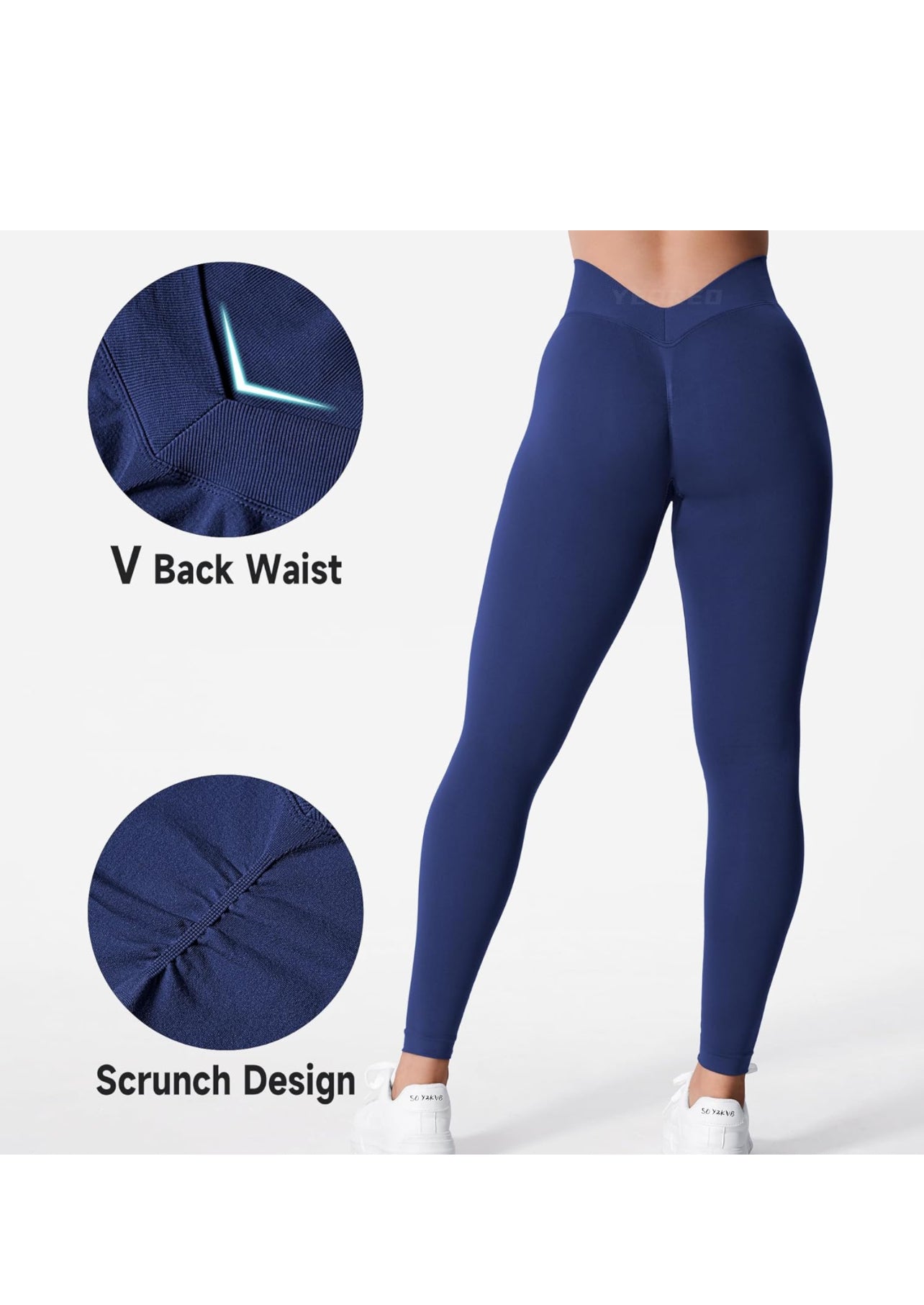 HIGH WAIST, BUTTOCK LIFT V BACK - LEGGINGS -indigo blue 3
