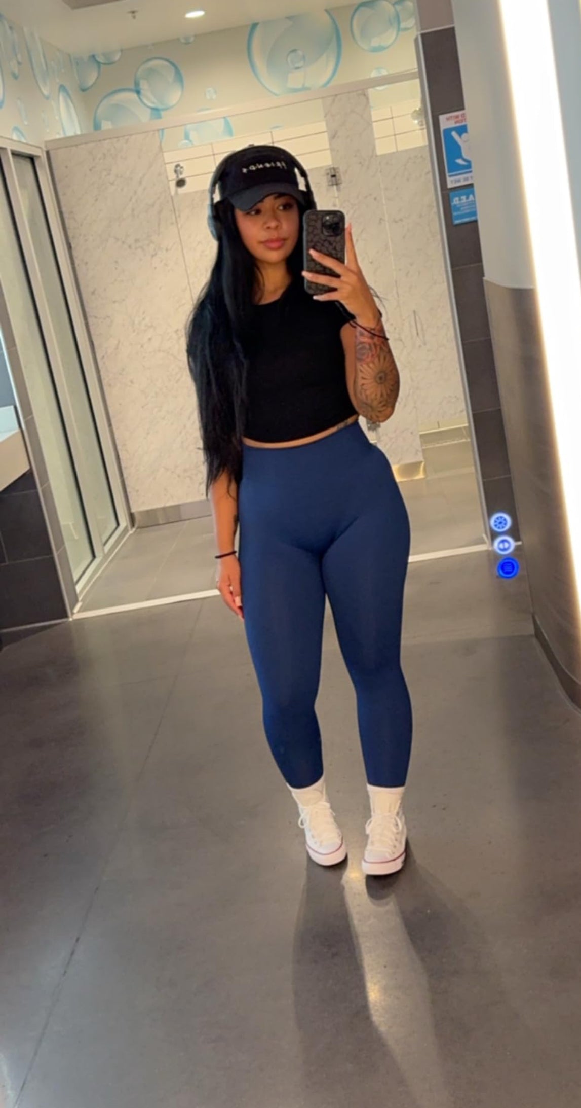 HIGH WAIST, BUTTOCK LIFT V BACK - LEGGINGS -indigo blue 3