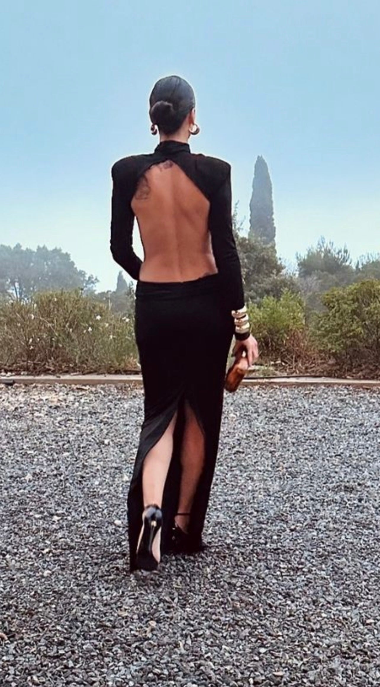 kristal maxi dress -black