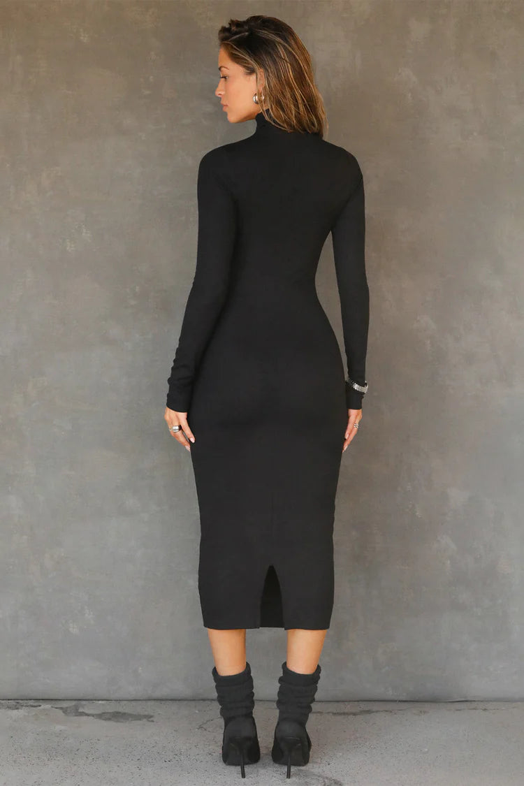 never basic midi Dress- Black