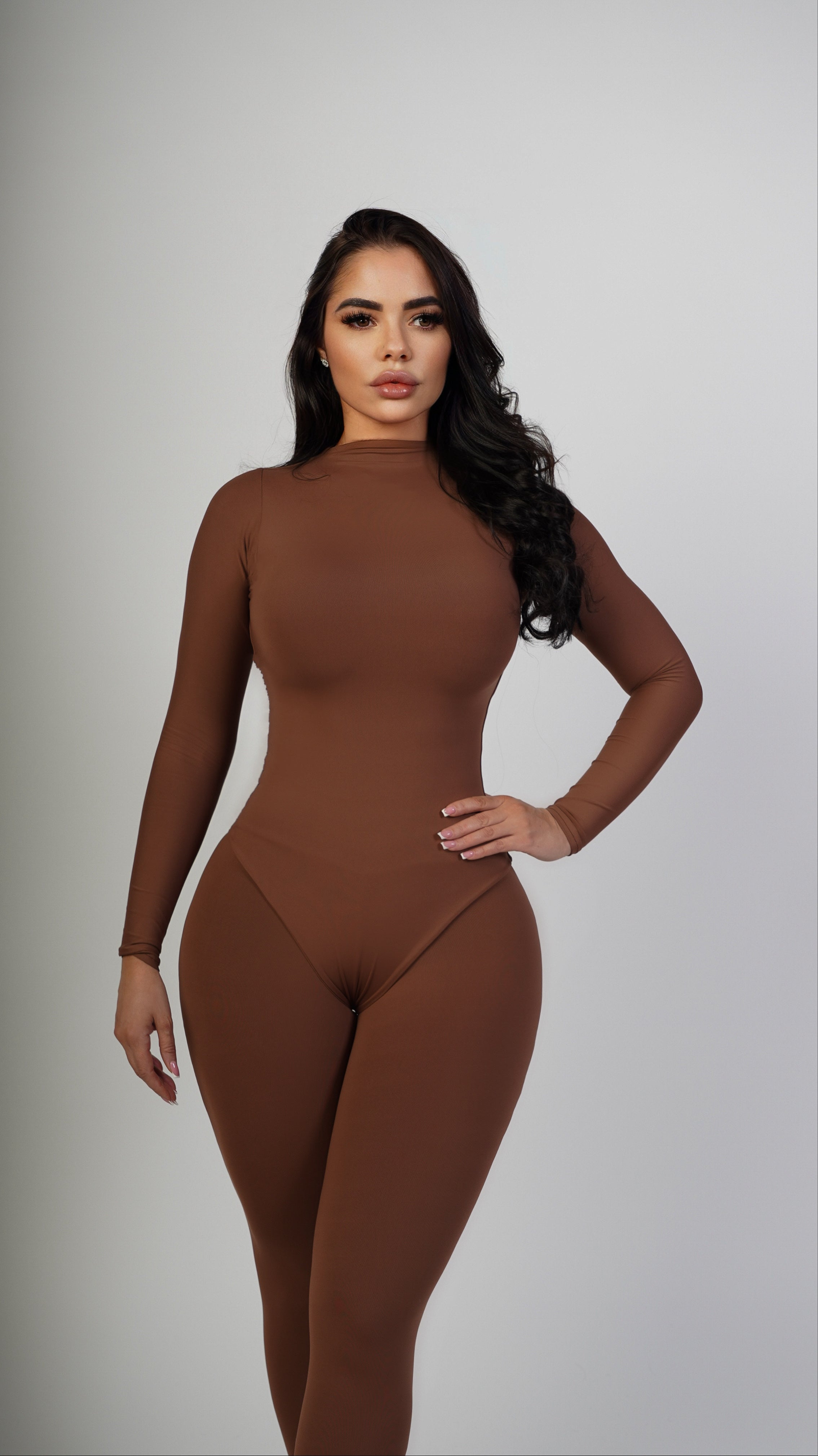 Obsessed with me bodysuit set - brown