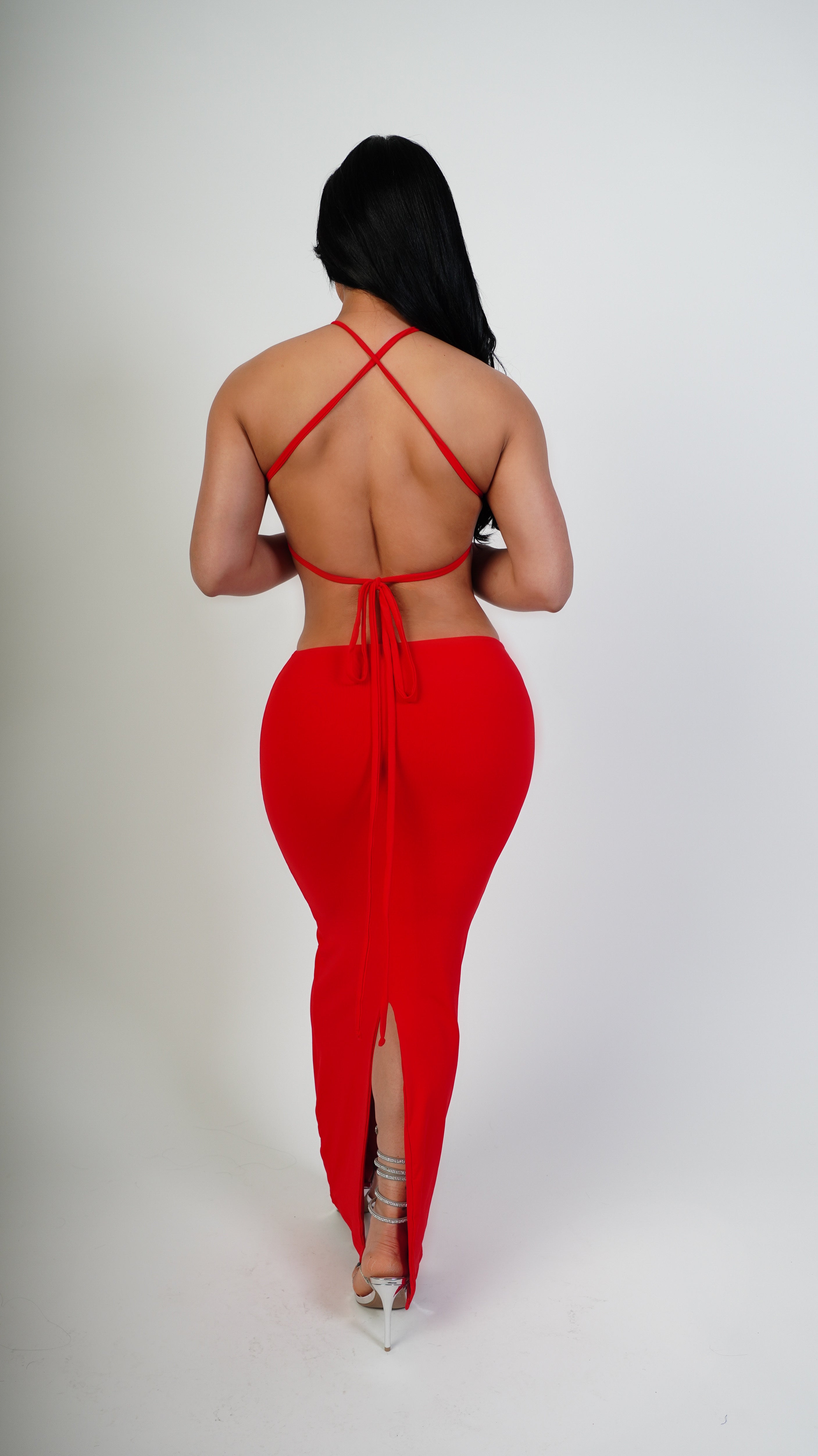 Evening glow dress - red